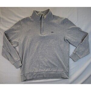 Travis Mathew 1/4 Zip Sweatshirt Men's Large Pullover Heather Gray Golf Sweater